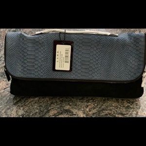 L.A.M.B. Suede & Patent Leather Oversized Clutch